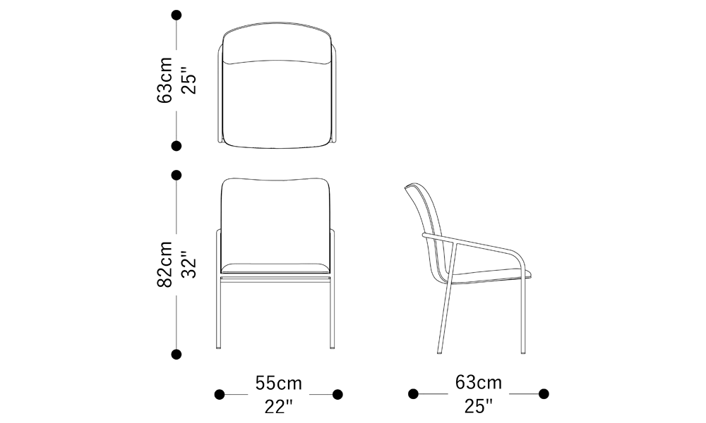 Image of the main dimensions of the product